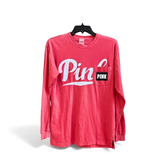VS PINK, Coral Long-Sleeve Tee, Size XS - Picture 1 of 8